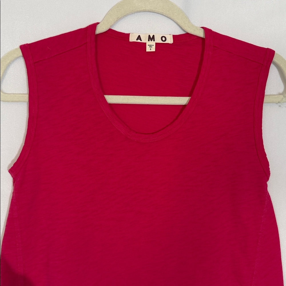 NWOT AMO Tank Top Size S Raspberry Pink Color - Picture 2 of 6